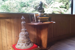The relic stupa given to Ajahn Kusalo in Sri Lanka - temporary location in the Chao Khun kuti. Where will it eventually rest?