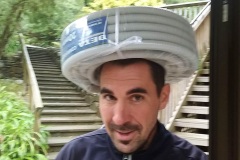 Beat our resident electrician heading off to run some conduit.