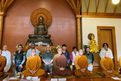 The 2020 committee with the sangha just after the AGM.