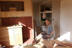 Bruce taking a well earned rest in the main sitting room of Ajahn Kusalos kuti renovation.