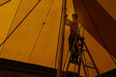 Sam under the big tent.