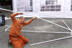 Ajahn slides another piece of the tent puzzle into place.