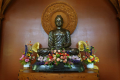 The shrine looking superbly resplendent for Kathina.