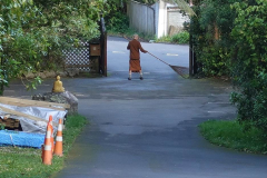 The lower car park gets a daily sweep.