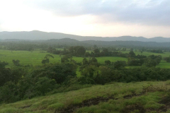The view from the top of the rock. We camped in the trees at the base of the foreground grassy slope.