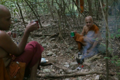 Our camp half way down the mountain. Time for a cuppa.