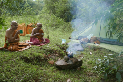 An area of abandoned fields provides a splendid spot for our nights rest - after the tea.