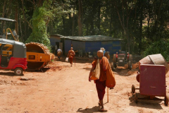We pass through a work base for the irrigation project.