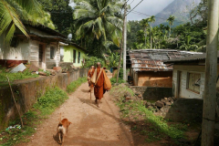 Leaving the village in the morning. The weather is closing in.