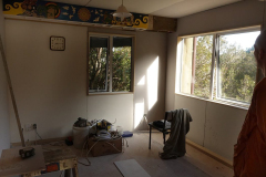 The vihara library ready for wall plaster and trim.