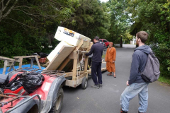 Beat preparing a load of building materials to go up to the new monks kuti.