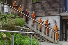The sangha goes pindapat.