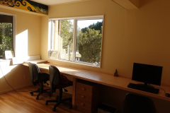 The newly remodeled monks library and office.