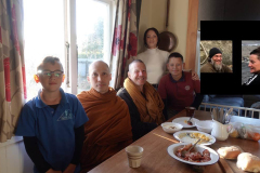 Tudong: Darren and Tracy (inset R.) our generous hosts their daughter and two sons join us for a breakfast photo. Thank you.