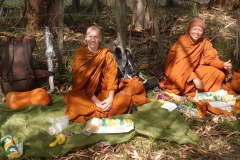 Lunch in a field.