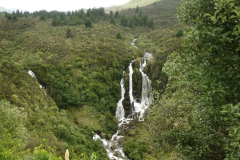 A wonderful waterfall convergence not far off the road.