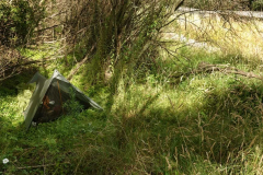 Off to one side of the river there is shade and relatively flat ground for camping.
