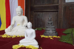 Songkran sees many Buddha rupas visiting the monastery for a blessing.