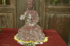 One of the Buddha rupas set up for Songkran.