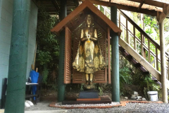 A beautiful welcome awaits at the ground level of the vihara.