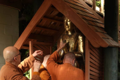Finally in position. A sublime addition to the monks vihara.