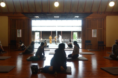 The meal has been offered and the sangha take their food.