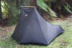 Ajahn Kusalo made a new tent and erected it for the first time. A prototype - to be tested on tudong.
