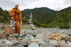Tudong: Rock balancing meditation.