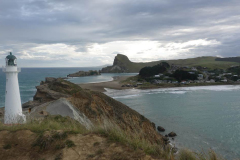 Tudong: Castlepoint. The monk has seen the light and is heading to the sea.