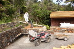 Preparing the soil for planting the new wishing tree on new years eve.