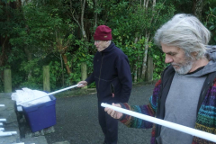 Ian and Steven preparing to prepare. Not an easy task.
