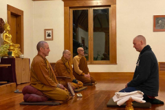 McBain composes himself prior to his anagarika ordination.