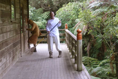 Anagarika McBain doing the soft broom shuffle.