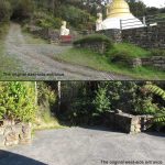 The east and west sides of the stupa before remodeling began.