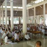The laity gathered in the main sala at Wat Pah Pong.
