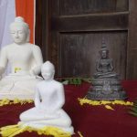 Songkran sees many Buddha rupas visiting the monastery for a blessing.