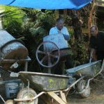 Bee: Two concrete mixers on the go.