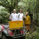 Ready for work on the new Hermitage kuti track. Ajs Naen & Joe are just up the trail a bit.