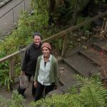 Intrepid gardeners off up the hill to... garden.