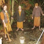 Excavating debris and generally restoring the sauna pond.