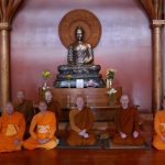 Monks visiting from the temple in Tawa.