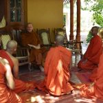 Meeting with monks at Dhammachethiya Monastery Anuradhapura.