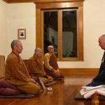McBain composes himself prior to his anagarika ordination.