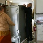 Lindsay and Ajahn Joe preparing the new fridge for installation. Many thanks to the donors for their thoughtfulness and generosity.