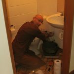 Ajahn Narado - a monk of many talents. Is this the 6th attempt at fixing this? Dedication and determination!