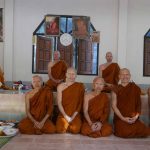 The resident sangha - plus two guests.