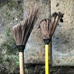Old brooms - that can fly no more.