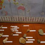 Rocks from around the world to be interred under the new stupa moonstone.