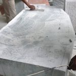 The entry step for the stupa being marked out.