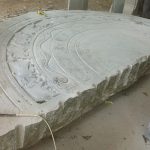 The forecourt moonstone being made in Sri Lanka.